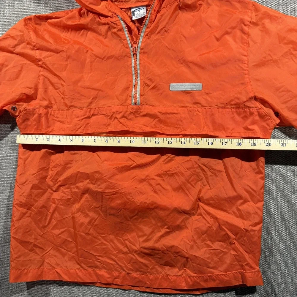 Vintage Old Navy‎ Rain Jacket Youth 8 Orange Hooded Nylon Anorak Pullover Y2K